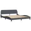 vidaXL Bed Frame with LED without Mattress "Hanko" Dark Grey 180x200 cm King Velvet