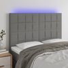 vidaXL LED Headboard Dark Grey 144 cm Fabric