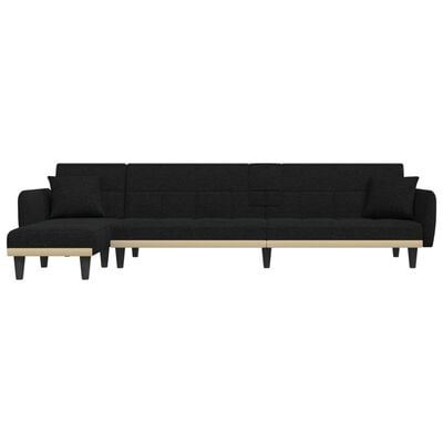 vidaXL L-shaped Sofa Bed Black 275x140x70 cm Fabric