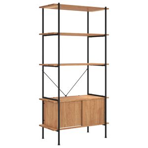 vidaXL Shelving Unit With Cabinet | Light brown and black