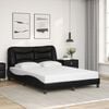 vidaXL Bed Frame without Mattress "Hvar" Black 137x190 cm Double Faux Leather