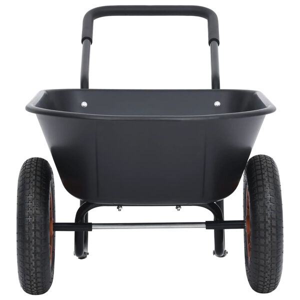 vidaXL Wheelbarrow Black and Orange 78 L 100 kg
