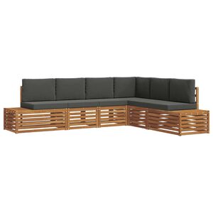vidaXL Outdoor Sofa Set Natural and Anthracite 273 x 213.5 x 73 cm