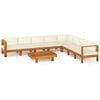 vidaXL 9 Piece Garden Lounge Set with Cushions 100x60 cm Acacia Wood