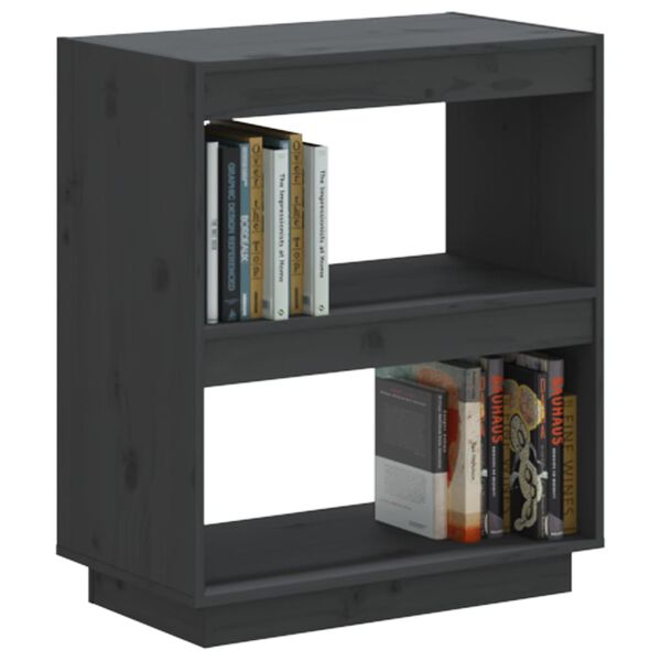 vidaXL Book Cabinet Grey 60x35x71 cm Solid Wood Pine