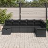 vidaXL Garden Sofa Set with Cushion Manual 8 pcs Black Poly Rattan