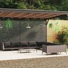 vidaXL 11 Piece Garden Lounge Set with Cushions Poly Rattan Dark Grey