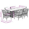 vidaXL 7 Piece Garden Dining Set with Cushions Black Poly Rattan