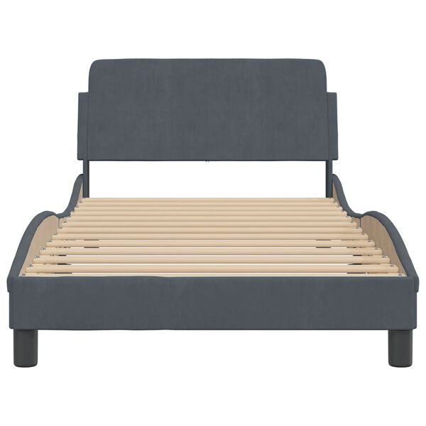 vidaXL Bed Frame "Dover" Dark Grey 107x203 cm King Single Velvet