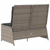 vidaXL Reclining Garden Bench with Cushions Grey Poly Rattan