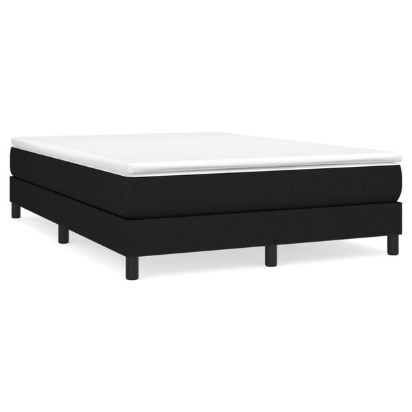 vidaXL Box Spring Bed Frame Black Double Fabric