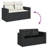 vidaXL 13 Piece Garden Sofa Set with Cushions Black Poly Rattan