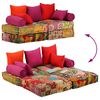 vidaXL 2-Seater Modular Pouffe Patchwork Fabric