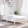 vidaXL Bed Frame without Mattress White Single Solid Wood