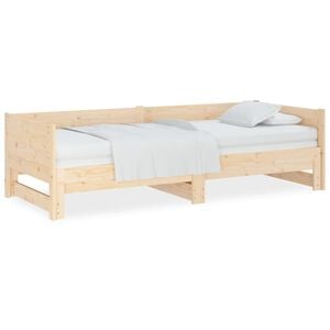 vidaXL Pull-out Day Bed without Mattress Solid Wood Pine 2x(90x190) cm