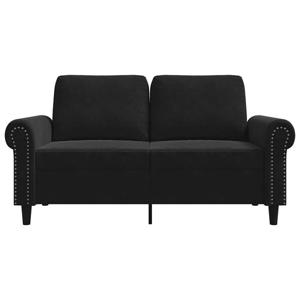 vidaXL 2-Seater Sofa Black 120 cm Velvet