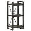 vidaXL 3-Tier Bookcase Black 40x30x80 cm Solid Mango Wood