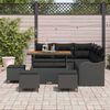 vidaXL Garden Sofa Set with Cushion with Storage 9 pcs Black