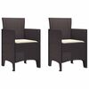vidaXL Garden Chair 2 pcs Brown Polypropylene