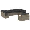 vidaXL 12 Piece Garden Sofa Set with Cushions Grey Poly Rattan