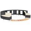 vidaXL Hot Tub Surround Black Poly Rattan and Solid Wood Acacia