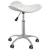 vidaXL Swivel Dining Chair White Faux Leather