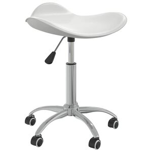vidaXL Swivel Dining Chair White Faux Leather