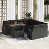 vidaXL Garden Sofa Set with Storage 9 pcs Black Poly rattan