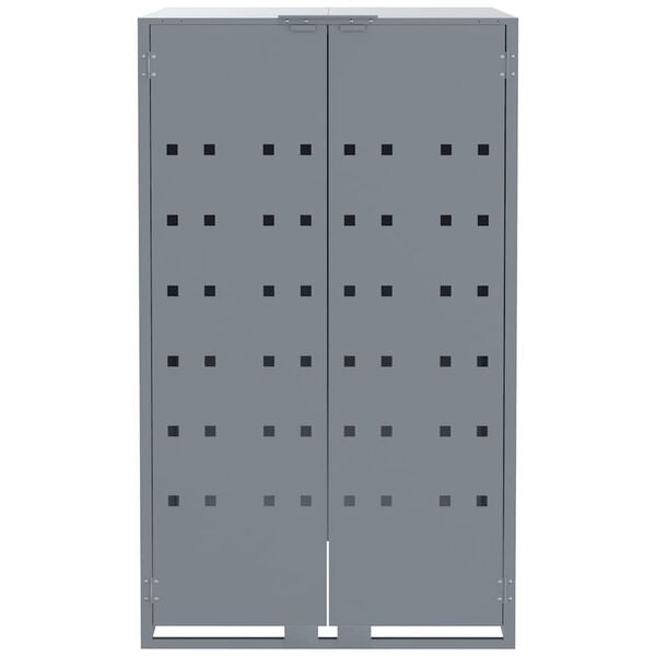 vidaXL Wheelie Bin Storage for Single Bin Grey 69x79x117 cm Steel