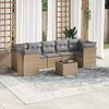 vidaXL 8 Piece Garden Sofa Set with Cushions Beige Poly Rattan