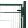 vidaXL Fence Gate Steel Green 100x100 cm