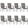 vidaXL 9 Piece Garden Dining Set Grey