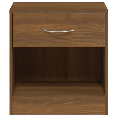 vidaXL Bedside Cabinets 2 pcs with Drawer Brown Oak