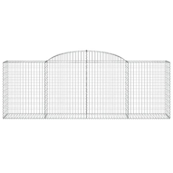 vidaXL Arched Gabion Baskets 4 pcs 300x50x100/120 cm Galvanised Iron