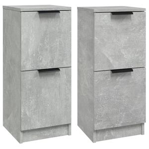 vidaXL Sideboards 2 pcs Concrete Grey 30x30x70 cm Engineered Wood