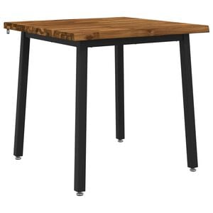vidaXL 60 x 55 x 75 cm Solid Acacia Wood Natural and Black Rectangular