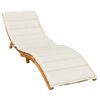 vidaXL Sun Lounger Cushion Melange Cream 200x70x4 cm Fabric