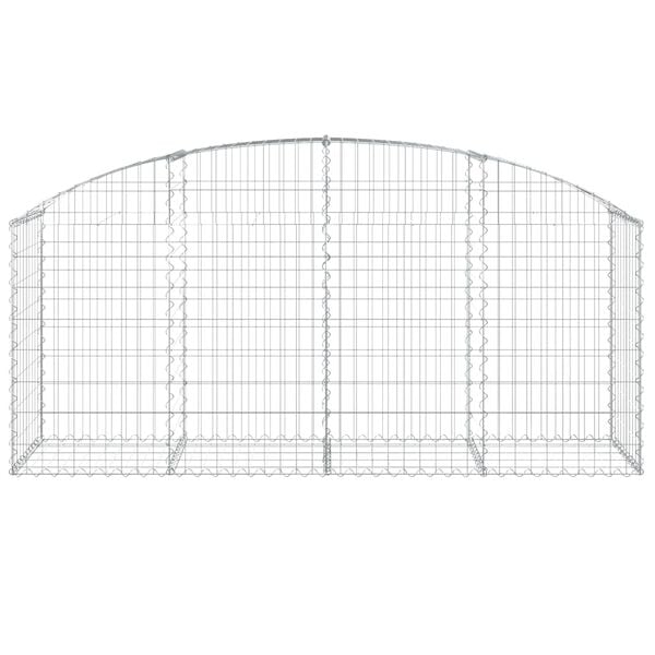 vidaXL Arched Gabion Basket 200x50x80/100 cm Galvanised Iron