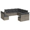 vidaXL 11 Piece Garden Sofa Set with Cushions Grey Poly Rattan