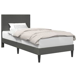 vidaXL Bed Frame with Headboard Dark Grey 107 x 203 cm Corduroy Fabric
