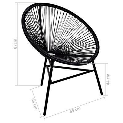 vidaXL Garden Moon Chair Poly Rattan Black