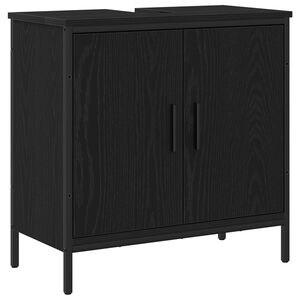 vidaXL Bathroom Sink Cabinet Black Oak 60 x 30 x 60 cm Engineered Wood