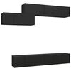 vidaXL TV Cabinet Set | Set of 7 | Black | Engineered Wood | TV Cabinet Set