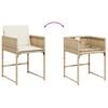 vidaXL 7 Piece Garden Dining Set with Cushions Beige Poly Rattan