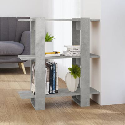 vidaXL Book Cabinet/Room Divider Concrete Grey 80x30x87 cm