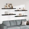 vidaXL Floating Wall Shelves 4 pcs Black 120x23.5x3.8 cm MDF
