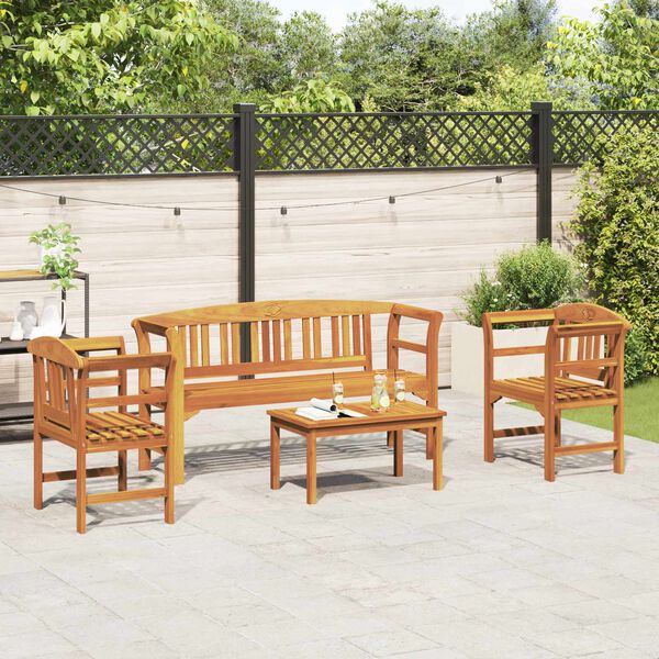 vidaXL Garden Rose Lounge Set 4 pcs Natural Solid Acacia Wood