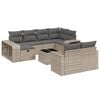 vidaXL 11 Piece Garden Sofa Set with Cushions Grey Poly Rattan