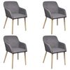 vidaXL Dining Chair | Set of 4 | Dark Grey | Polyester and Oak | Medium