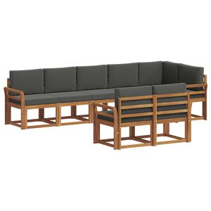 vidaXL Outdoor Sofa Set 8 pcs Natural and Anthracite